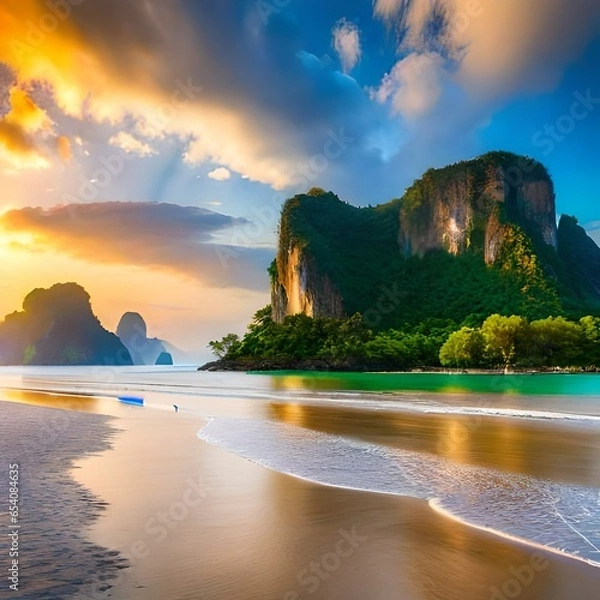 Obraz sunset in the mountains