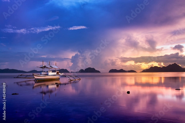 Obraz Zachód słońca w El Nido, Palawan - Filipiny