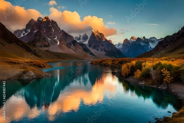 Obraz sunset over the lake