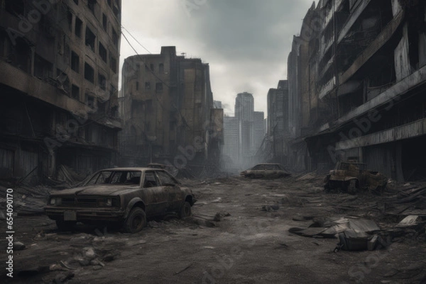 Obraz post apocalypse city landscape