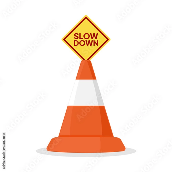 Fototapeta Traffic cones are safety devices commonly used in road and construction work to guide and control traffic, indicate hazards, or mark off restricted areas. They are highly visible, typically conical in