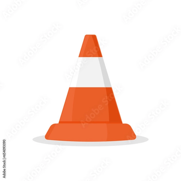 Fototapeta Traffic cones are safety devices commonly used in road and construction work to guide and control traffic, indicate hazards, or mark off restricted areas. They are highly visible, typically conical in