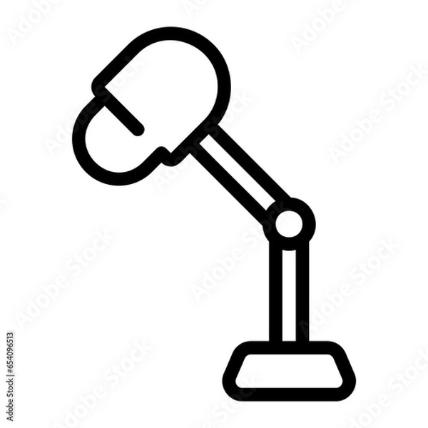 Fototapeta desk lamp line icon