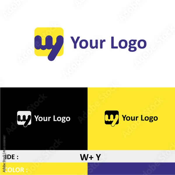 Obraz vector logo design for the initials W and Y with a simple, minimal and bold impression that is suitable for a banking business identity logo