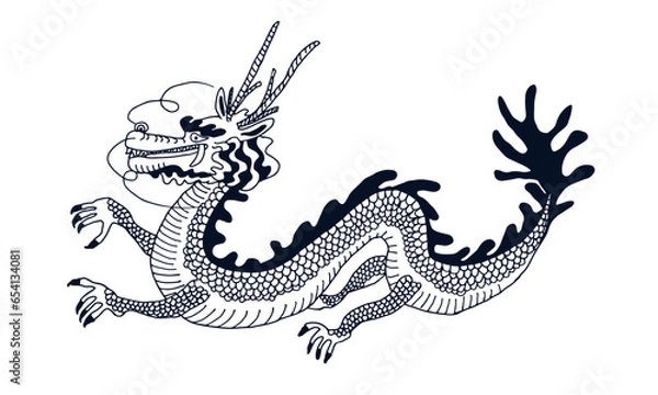 Obraz 辰のイラストモノクロ