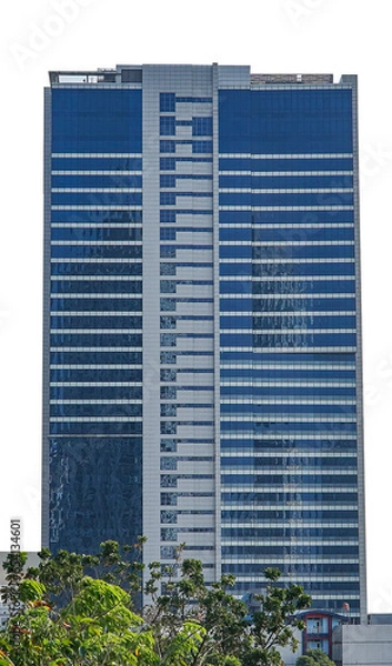 Obraz skyscrapers in downtown city. city building landscape. many high building is like city landmark of jakarta amazing for design or brochure or company profile. High building transparent. Cityscape