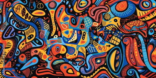 Fototapeta design patterns in distinctive forms. 