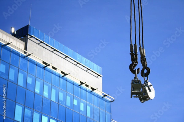 Fototapeta spontaneous composition with hooks and the mirror building