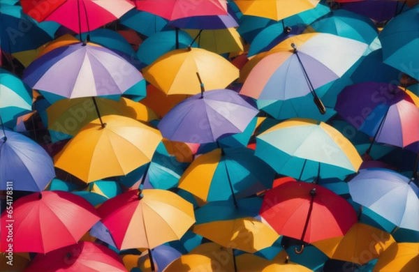 Fototapeta colorful umbrellas pattern background