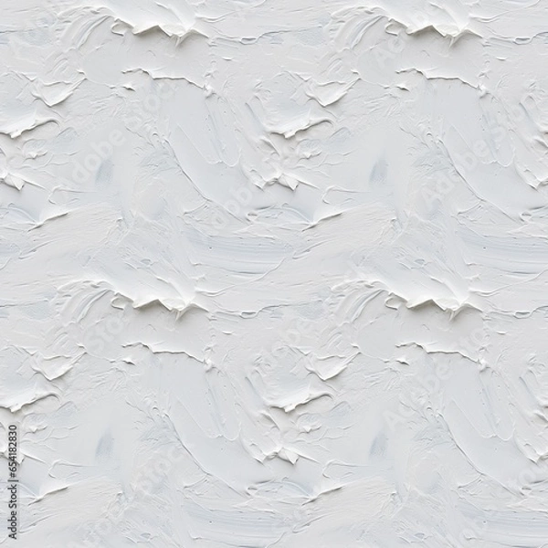 Fototapeta White grungy texture of paint, seamless repeat pattern. Painted background with rough structure. Backdrop for banner, card, wrapping paper, scrapbooking or wallpaper.