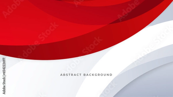 Obraz Modern abstract geometric red white background  Premium Vector