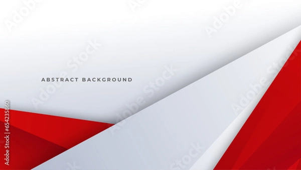 Obraz Modern abstract geometric red white background  Premium Vector