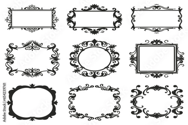 Fototapeta Ornate frame and border design elements Vector