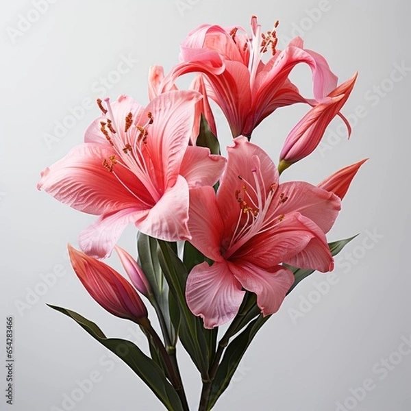 Fototapeta Full Viewcanna Lily Canna Spp. On A Completely , Isolated On White Background, For Design And Printing