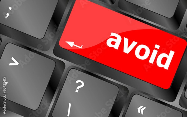 Fototapeta avoid word on keyboard key, notebook computer