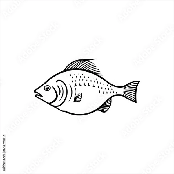 Fototapeta Bream fish flat Icon