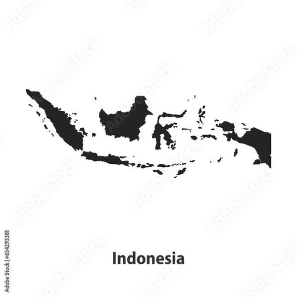 Fototapeta High quality Silhouette Map Isolated on White Background