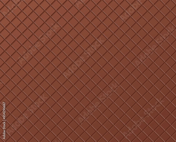 Fototapeta Chocolate bar seamless pattern.  Dark chocolate background for wallpaper or graphic design.  Unwrapped square pieces of chocolate. 