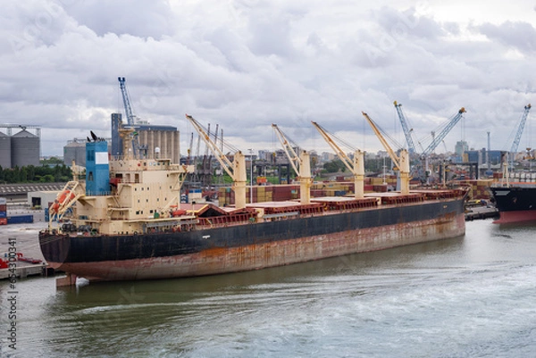 Obraz Bulk carrier vessels in the port