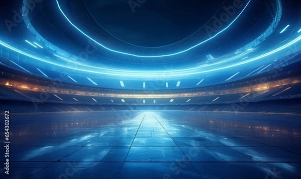 Fototapeta Modern and futuristic architecture of sport arena as event background. Generative AI