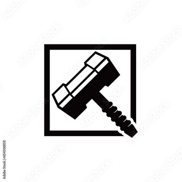 Fototapeta box hammer design. vector logo