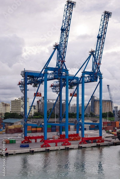 Obraz Transtainers at the container terminal