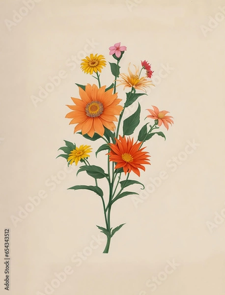 Obraz ramo de flores botanicas