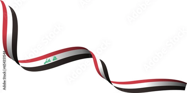 Fototapeta Iraq National Flag in Ribbon Shape