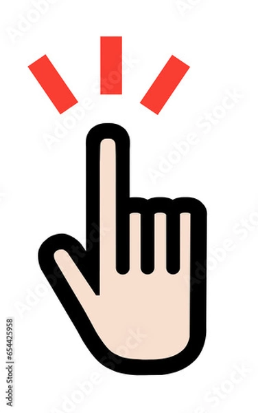 Fototapeta 指さし　アイコン　記号　サイン タッチ　ワンポイント