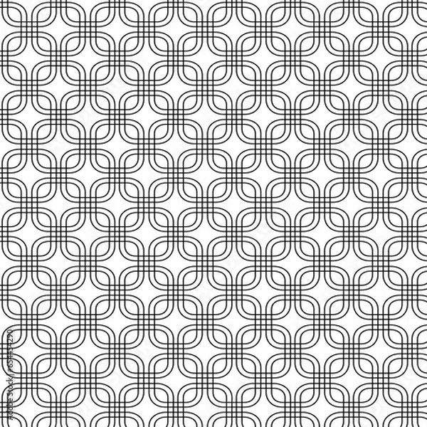 Obraz black line interlocking squares vector lattice seamless background pattern