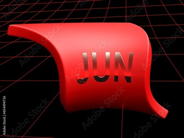 Fototapeta Red waving flag as an icon for june