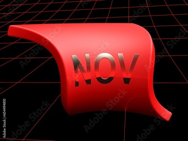 Fototapeta Red waving flag as an icon for november