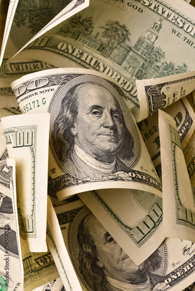 Obraz Paper money one hundred dollar banknotes
