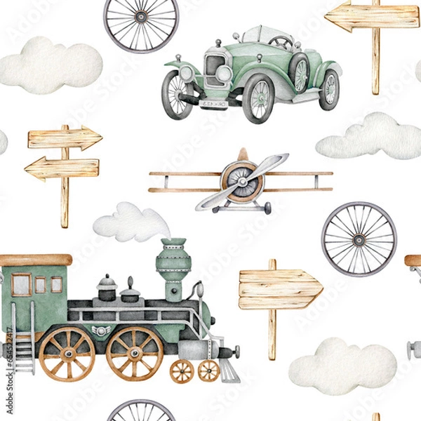 Obraz Vintage transport pattern