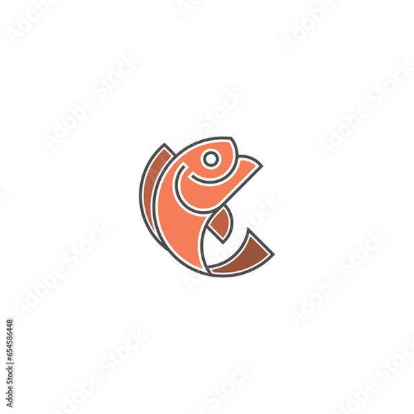 Obraz Fish abstract icon design logo template