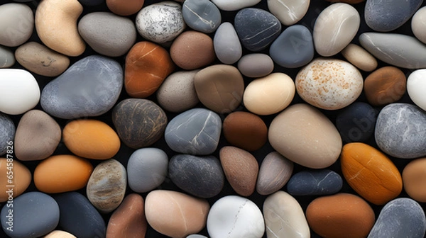 Obraz Seamless Tile, River Rocks, Repeating Image - Generative AI
