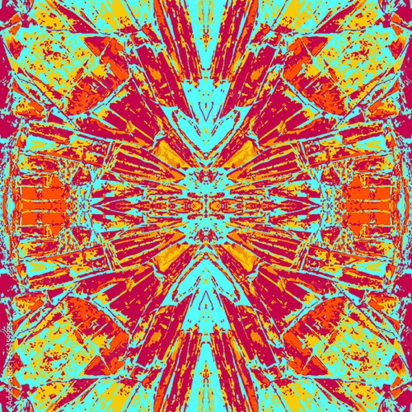 Fototapeta Bright abstract background with kaleidoscopic pattern