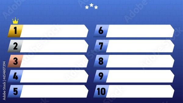 Obraz 青い背景のランキング表