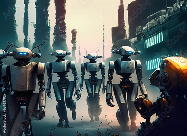 Obraz robot in the city