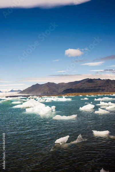 Obraz kayaking in Iceland next to an iceberg
