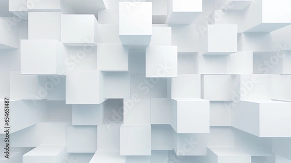 Fototapeta White square polygon background