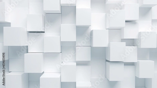 Fototapeta White square polygon background