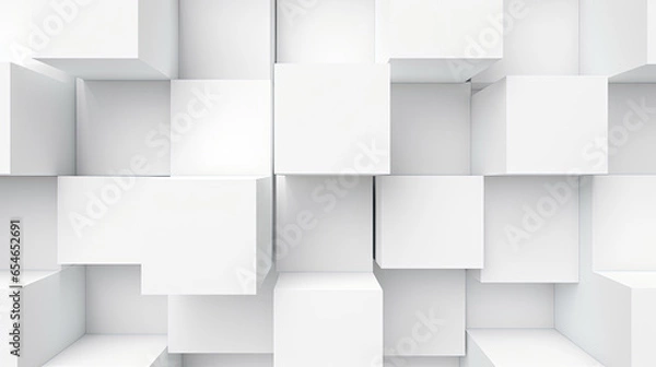 Obraz White square polygon background