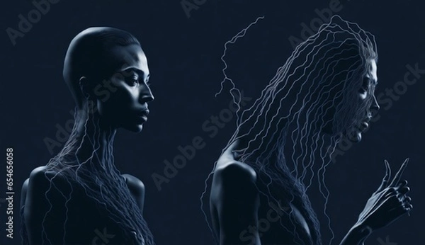 Fototapeta AI GENERATIVE ; Models that allow us to produce wonderful visuals are based on data learning