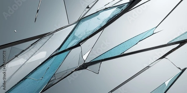 Obraz 割れたガラス、ひび割れ、衝撃、落下、generative ai	
