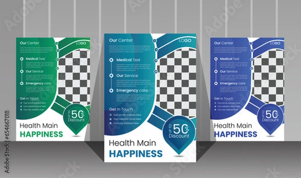 Obraz medical flyer design template vector 