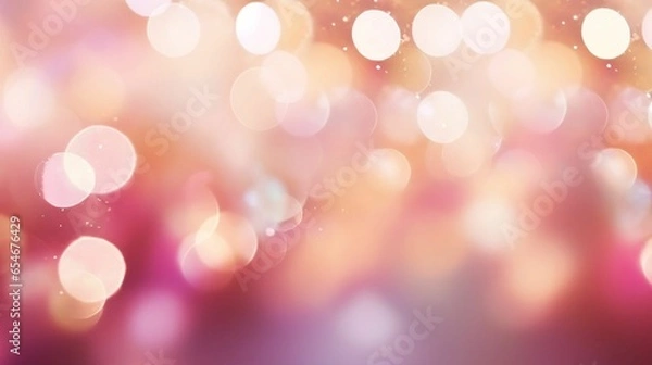 Fototapeta Light brown gradient background with colorful circles and bokeh lights