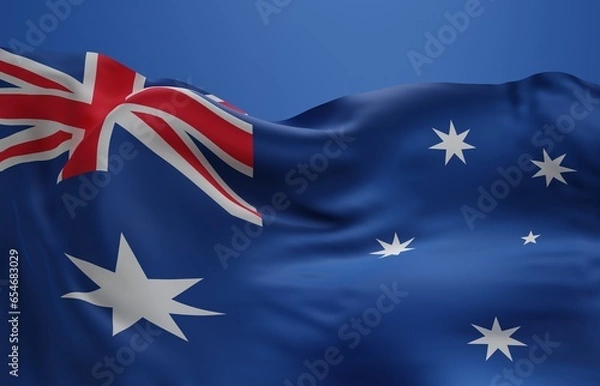 Obraz Abstract Australia Flag 3D Render Background (3D Artwork)