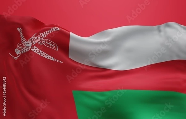 Obraz Abstract Oman Flag 3D Render Background (3D Artwork)