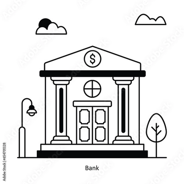 Fototapeta Bank vector Solid  Design illustration. Symbol on White background EPS 10 File 